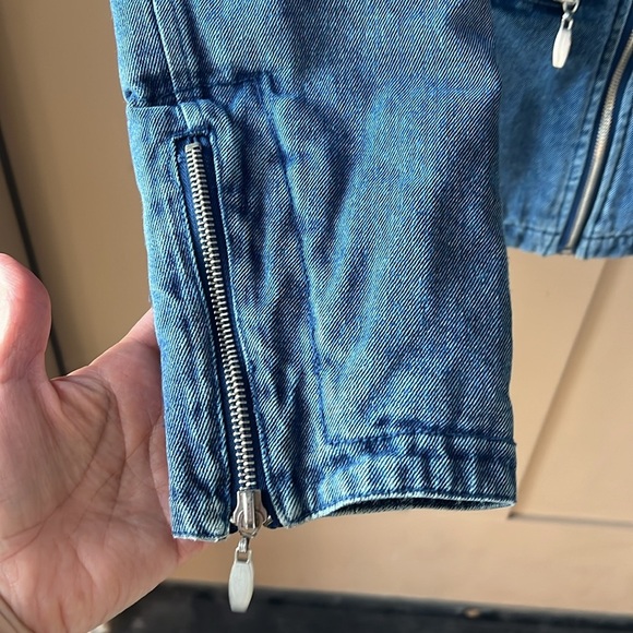 1990s Faded Glory Denim And Knit Zipper Jacket Quilted Lining Sz S Y2K - Picture 6 of 10